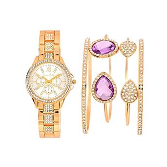 Jessica Carlyle Women's Bracelet Watch & 4-Bracelet Set
