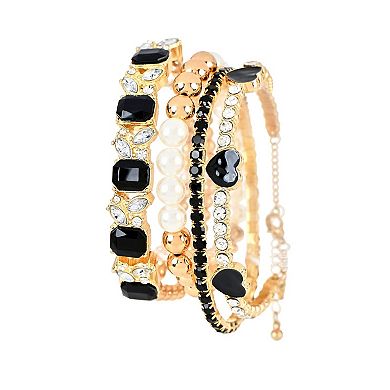 Jessica Carlyle Women's Bracelet Watch & 4-Bracelet Set - A1300G-22-G27