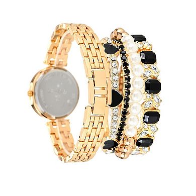 Jessica Carlyle Women's Bracelet Watch & 4-Bracelet Set - A1300G-22-G27