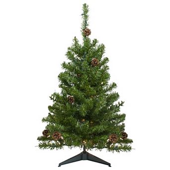 Northlight 3-ft. Pre-Lit Artificial Canadian Pine Christmas Tree with Pine Cones