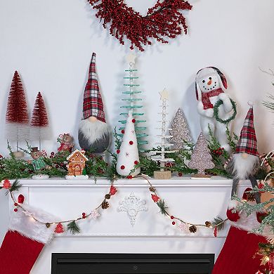Northlight 23 inch Bead & Snowflake Cutout Christmas Tree Decoration with Star Topper