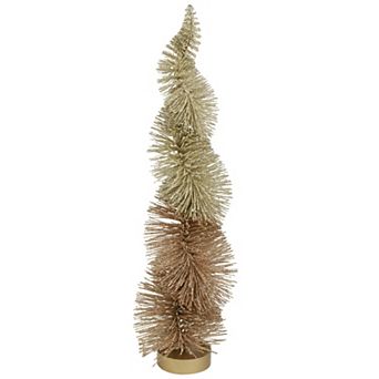 Northlight 14-Inch Glittered Spiral Sisal Christmas Tree Decor