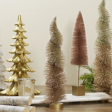 Northlight 14-Inch Glittered Spiral Sisal Christmas Tree Decor
