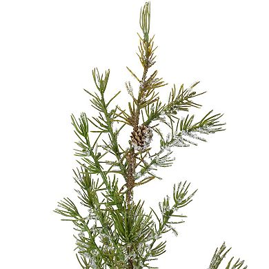 Northlight 28-in. Potted Artificial Frosted Pine Christmas Tree Floor Decor