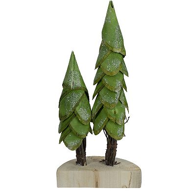 Northlight Christmas Trees on Wooden Base Table Decor
