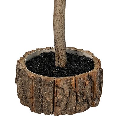 Northlight Downswept 29.5-in. Iced Unlit Artificial Christmas Tree with Wood Base Floor Decor