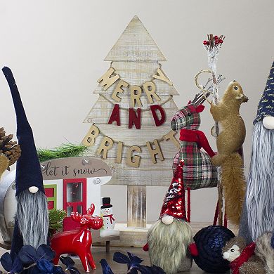 Northlight Wooden Tree "Merry & Bright" Christmas Decoration