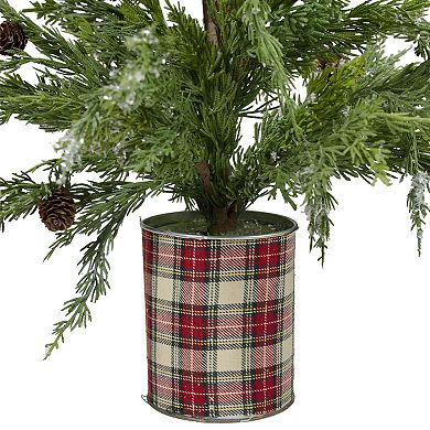 Northlight Real Touch 24-in. Unlit Potted Artificial Cedar Christmas Tree