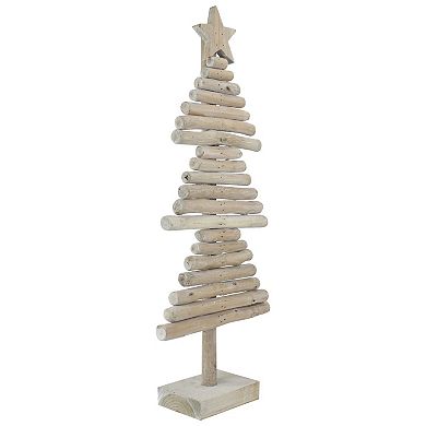 Northlight Rustic Wooden Christmas Tree with Star Decoration Floor Decor
