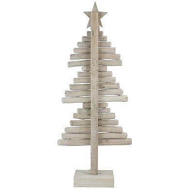 Northlight Rustic Wooden Christmas Tree with Star Decoration Floor Decor