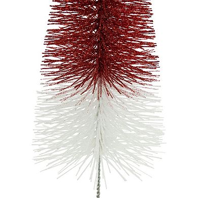 Northlight 12-Inch Glittered Bottlebrush Christmas Tree Table Decor