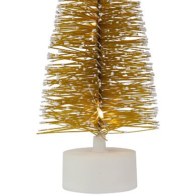 Northlight LED Lighted Mini Bottle Brush Pine Christmas Village Trees Set of 2 Table Decor