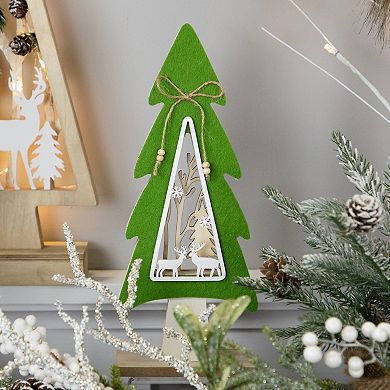 Northlight Woodland Tree with Reindeer Scene Wooden Christmas Decoration Table Decor