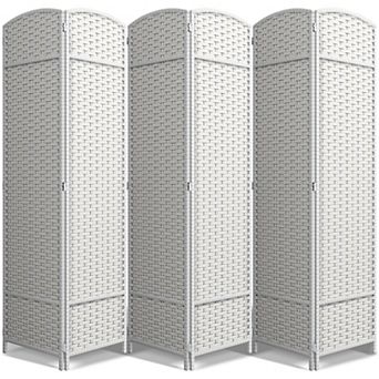 Sorbus 6 ft. Tall Extra Wide Double Hinged 6 Panel Room Divider - Folding Privacy Screens