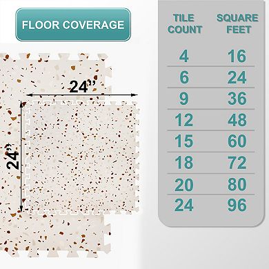 Sorbus 24 Tiles 96 Sq. Ft. Wood Grain Interlocking Mats Tiles- for Home, Playroom, Trade Show