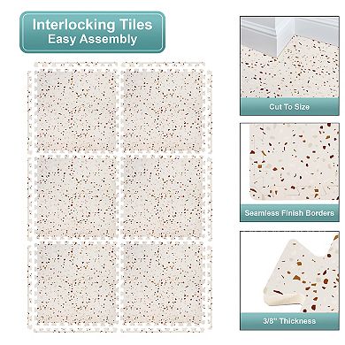 Sorbus 24 Tiles 96 Sq. Ft. Wood Grain Interlocking Mats Tiles- for Home, Playroom, Trade Show