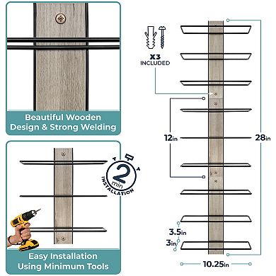 Sorbus 9 Bottle Wall Mounted Wine Rack - Perfect for Home Bar, Kitchen, Dining Room, and More