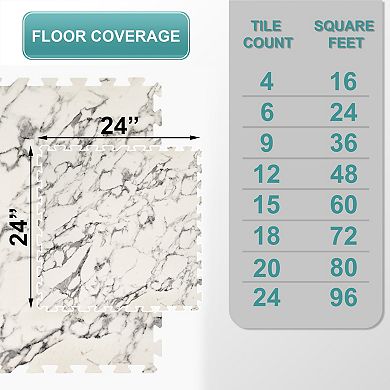 Sorbus 24 Tiles 96 Sq. Ft. Wood Grain Interlocking Mats Tiles- for Home, Playroom, Trade Show