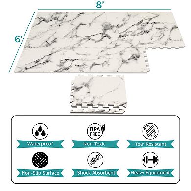 Sorbus 24 Tiles 96 Sq. Ft. Wood Grain Interlocking Mats Tiles- for Home, Playroom, Trade Show