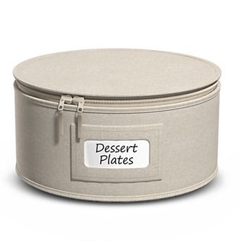Sorbus Dessert Plates Storage Container with Lid with Felt Protectors 8.5" x 5.5"