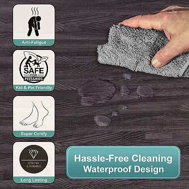 Sorbus 24 Tiles 96 Sq. Ft. Wood Grain Interlocking Mats Tiles- for Home, Playroom, Trade Show