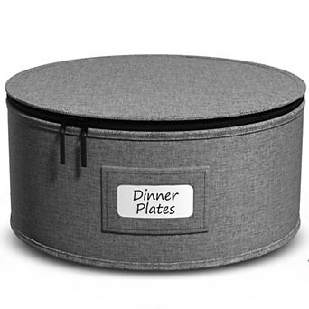 Sorbus Dinner Plates Storage Container with Lid with Felt Protectors 12" x 6.25"