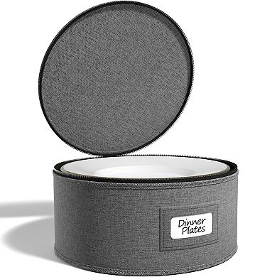Sorbus Dinner Plates Storage Container with Lid with Felt Protectors 12" x 6.25"