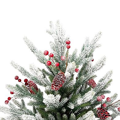 Northlight 6.5-ft. Real Touch™️ Flocked Grove Fir Artificial Christmas Tree