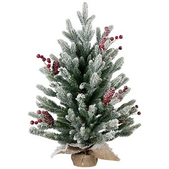 Northlight 25 in Real Touch™️ Potted Flocked Mini Fir Pine Artificial Christmas Tree