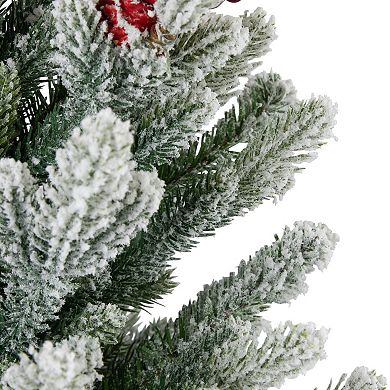 Northlight 25-in. Real Touch™️ Potted Flocked Mini Fir Pine Artificial Christmas Tree