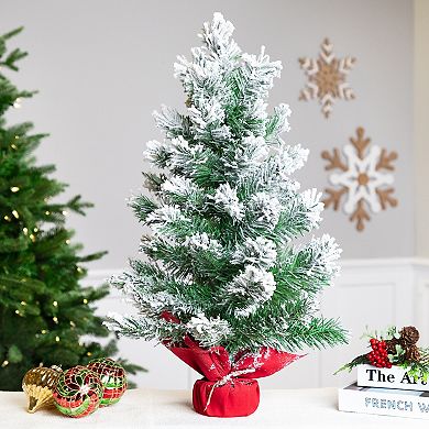Northlight 24-Inch Full Flocked Artificial Mini Christmas Tree