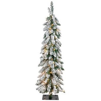 Northlight 4-ft. Pre-Lit Flocked Alpine Artificial Christmas Tree