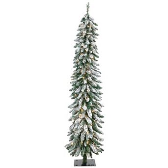 Northlight 6-ft. Pre-Lit Flocked Alpine Artificial Christmas Tree with Clear Lights