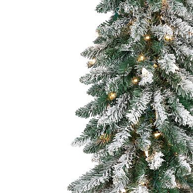 Northlight 6-ft. Pre-Lit Flocked Alpine Artificial Christmas Tree with Clear Lights
