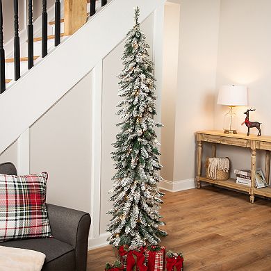 Northlight 6-ft. Pre-Lit Flocked Alpine Artificial Christmas Tree with Clear Lights