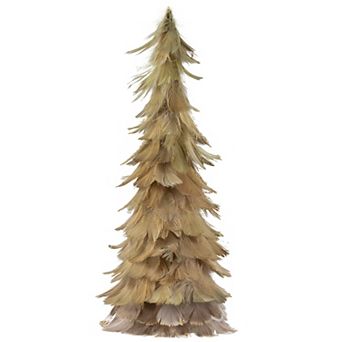 Northlight 15.75-Inch Small Layered Feathers Cone Tree Christmas Table Decor