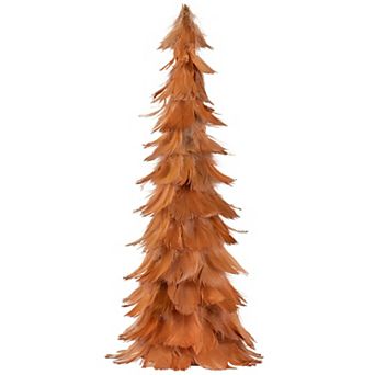 Northlight 16 in Small Layered Feather Cone Tree Glittered Christmas Decor