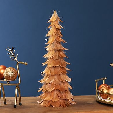 Northlight 16-in. Small Layered Feather Cone Tree Glittered Christmas Decor