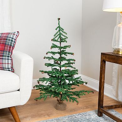 Northlight 3-ft. Artificial Christmas Tree with Mini Pine Cones & Burlap Base