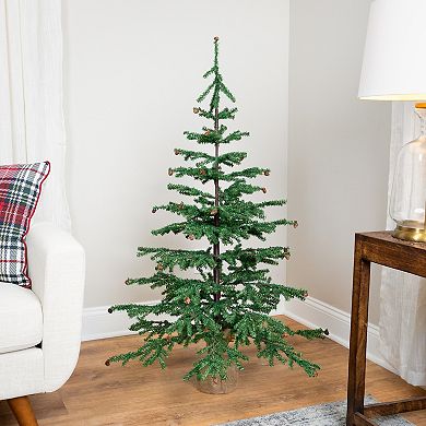 Northlight 4-ft. Artificial Christmas Tree with Pine Cones & Burlap Base
