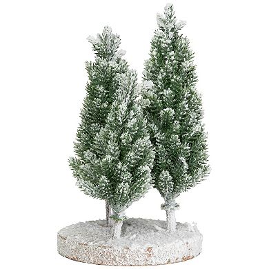 Northlight 8-Inch Frosted Pine Artificial Christmas Tree Trio