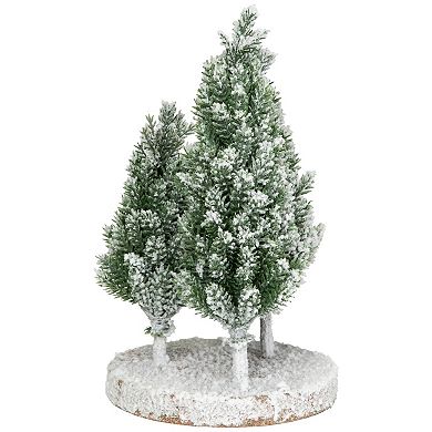 Northlight 8-Inch Frosted Pine Artificial Christmas Tree Trio