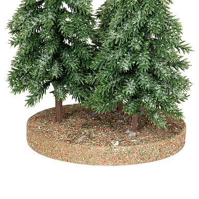 Northlight 8-Inch Icy Downswept Pine Artificial Christmas Tree Trio