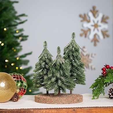 Northlight 8-Inch Icy Downswept Pine Artificial Christmas Tree Trio