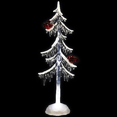 Northlight 14-Inch LED Acrylic Icicle Christmas Tree with Cardinals