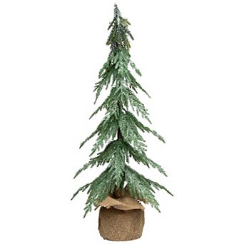 Northlight 24-Inch Mini Icy Pine Artificial Christmas Tree in Burlap Base