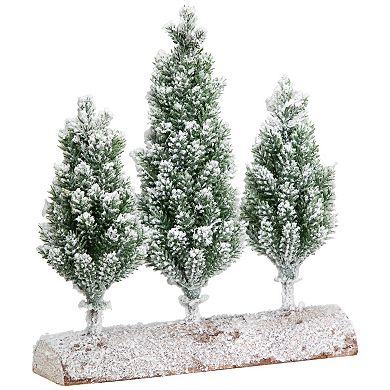 Northlight 8-Inch Frosted Pine Artificial Christmas Tree Trio