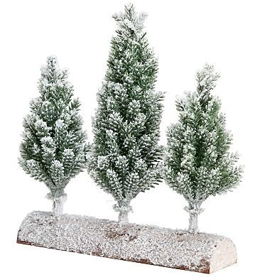 Northlight 8-Inch Frosted Pine Artificial Christmas Tree Trio