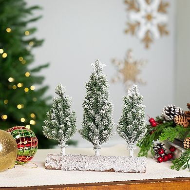 Northlight 8-Inch Frosted Pine Artificial Christmas Tree Trio