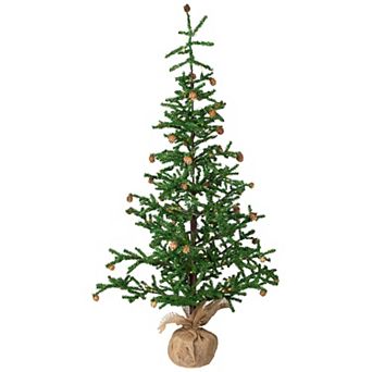 Northlight 4-ft. Pre-Lit Artificial Christmas Tree with Pinecones & Burlap Base